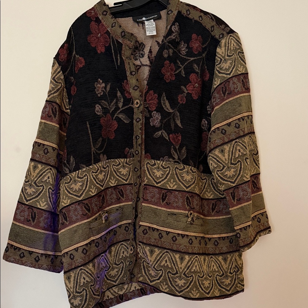 Sag Harbor Multicolor Floral and Patterned Jacket